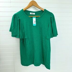 NEW Beacon Cohen Short Sleeve Knit Top Green Medium
